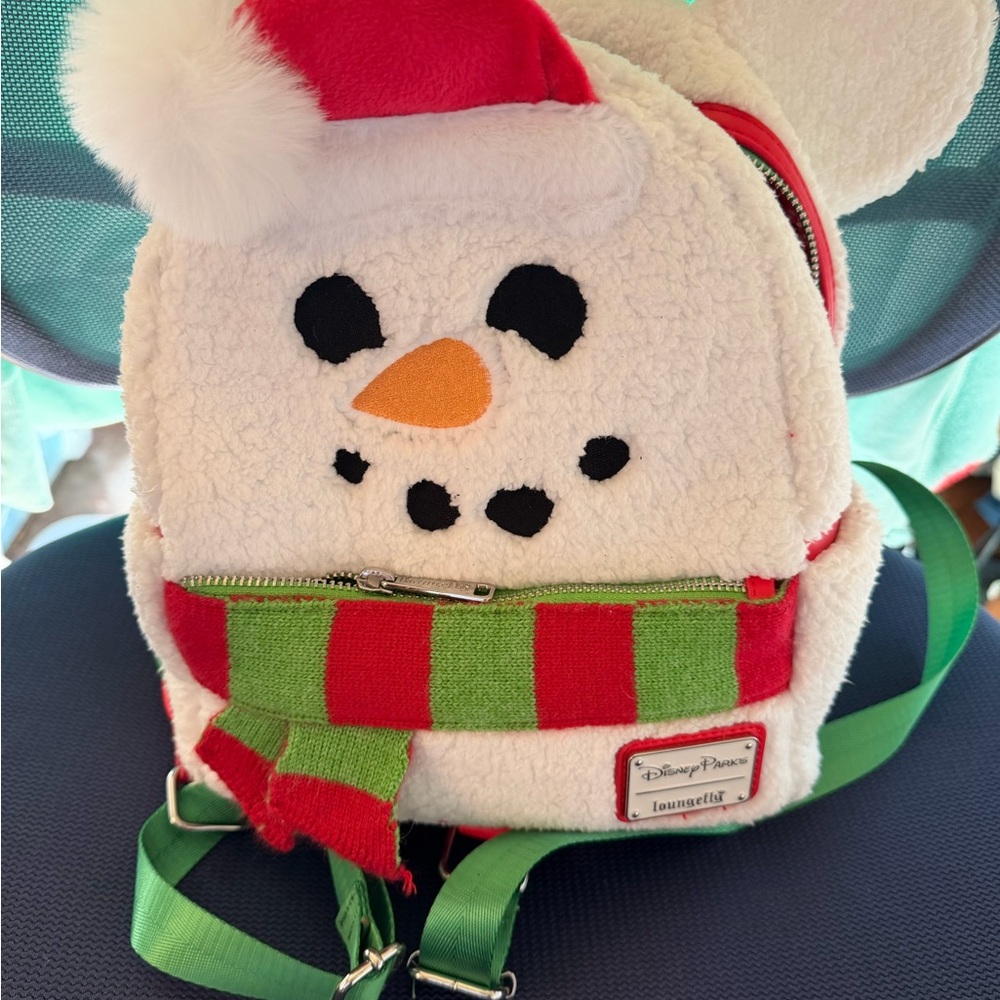 Disney Parks Loungefly Christmas 2024 Mickey Snowman Backpack